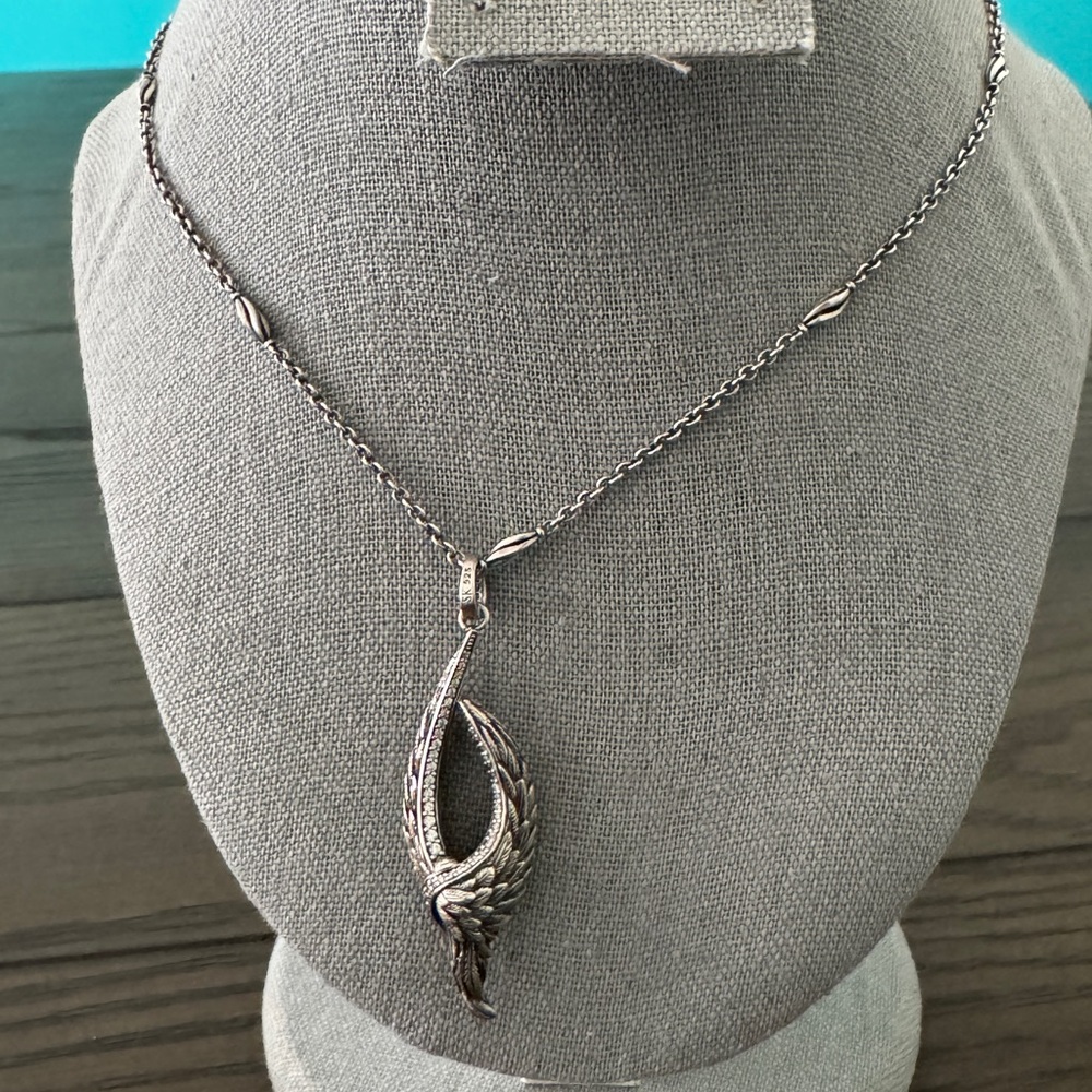 Scott Kay Sterling Silver Angel Wing Pendant Necklace 925 18”-20” Adj.